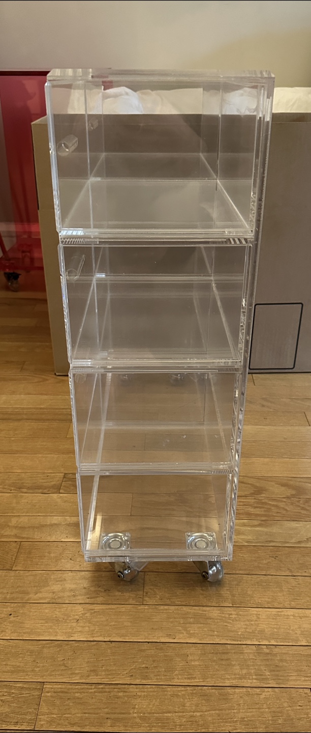 Clear Acrylic Rolling 8-Drawer storage cabinet - photo 3