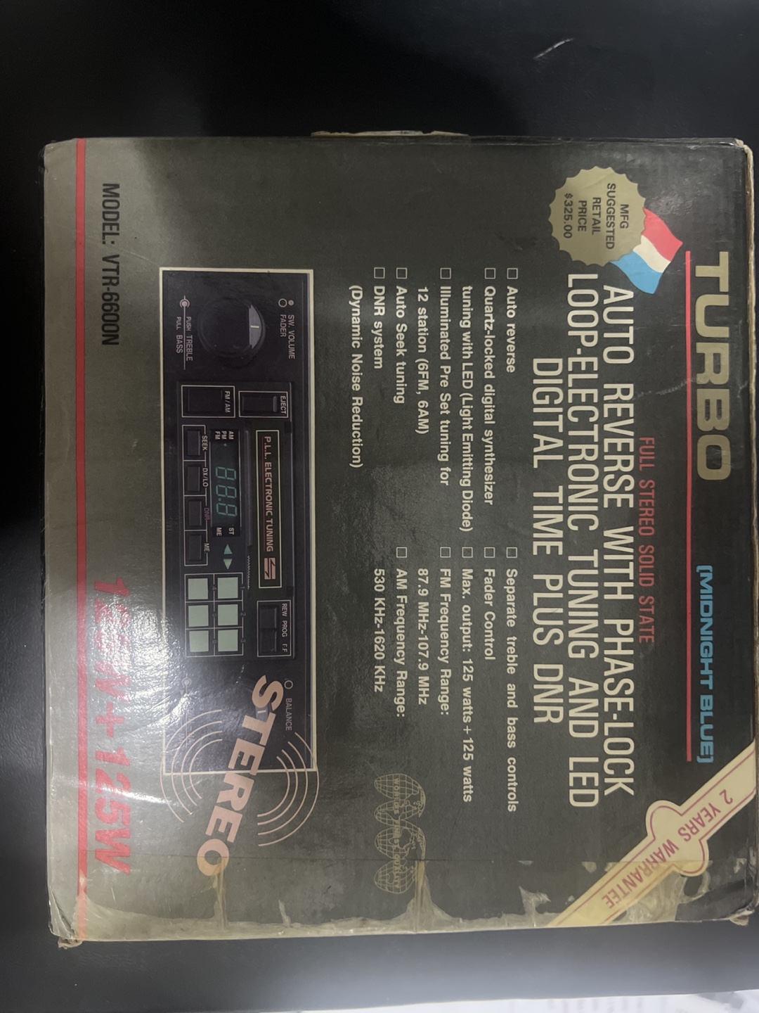 Vintage TURBO Model VTR-6600N Auto Reverse Electronic Tuner