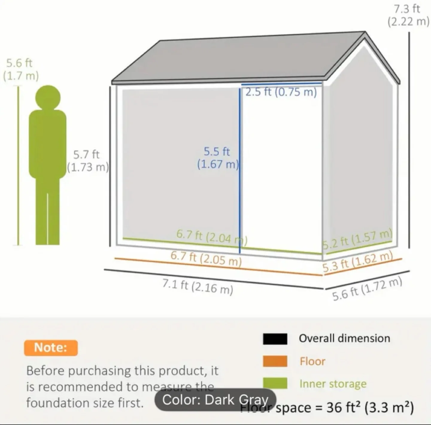 Dark Gray Metal Storage Shed image indicator(4)