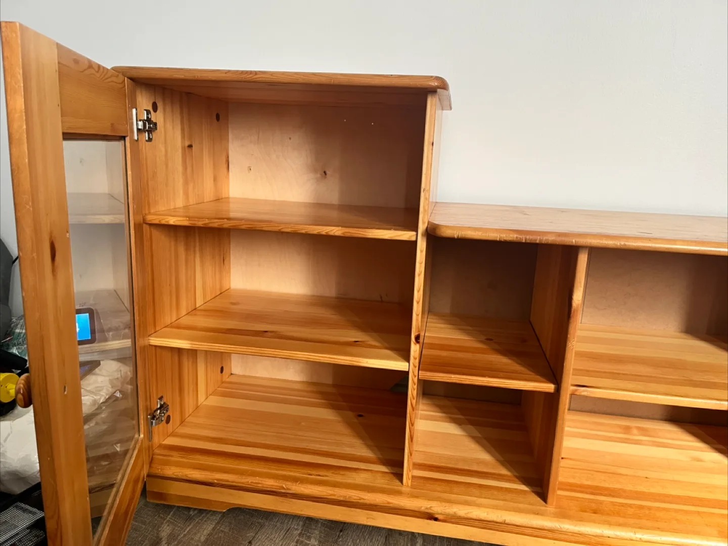 Solid Pine Wood Entertainment Centre thumbnail