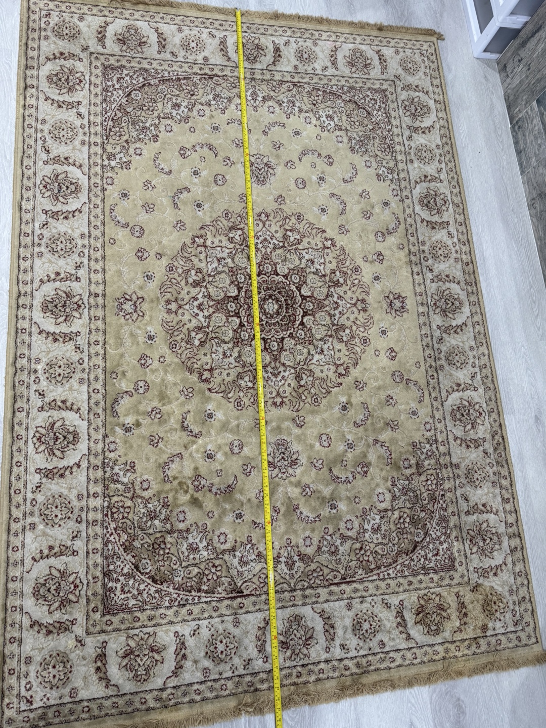 Large Beige and Brown Oriental Rug - 6ft x 9ft - photo 3