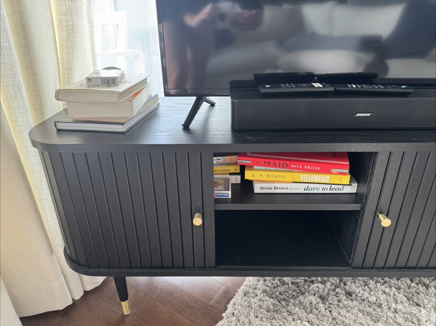 Mid-Century Modern Black TV Stand - photo 4
