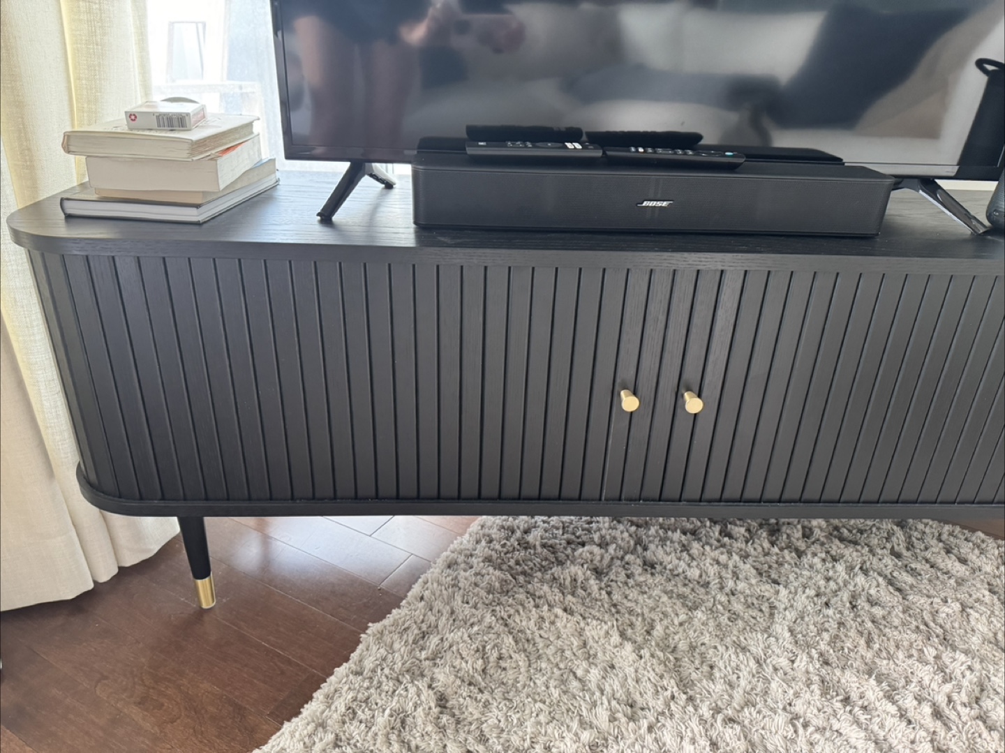 Mid-Century Modern Black TV Stand - photo 3