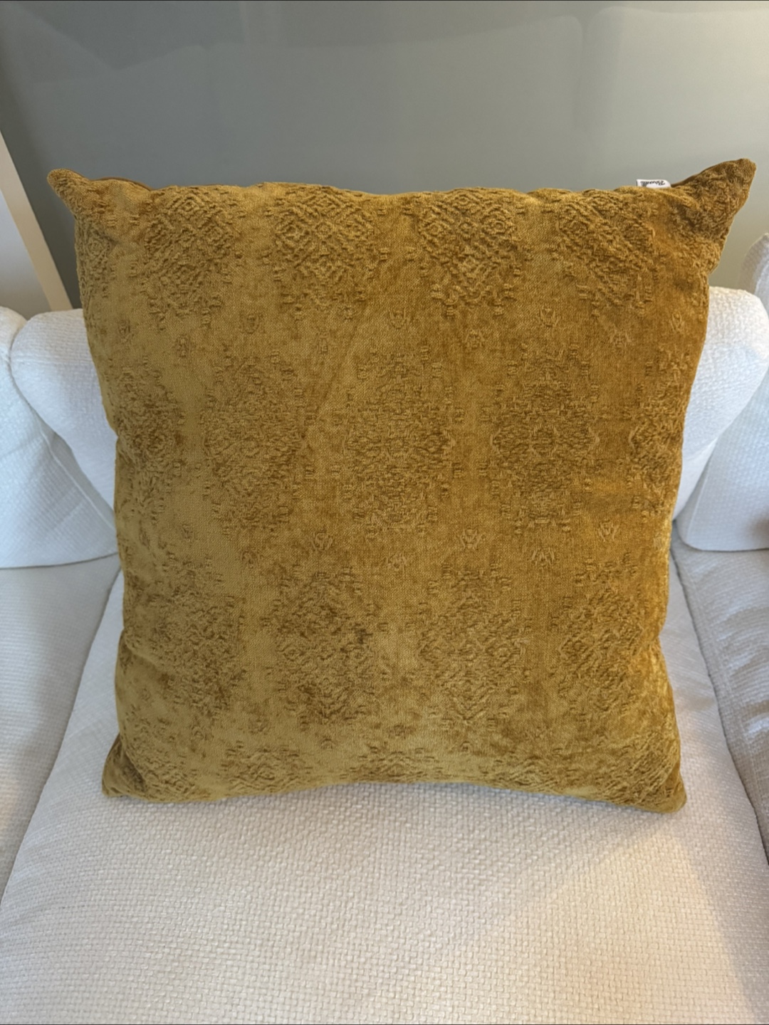 Gold sofa cushion