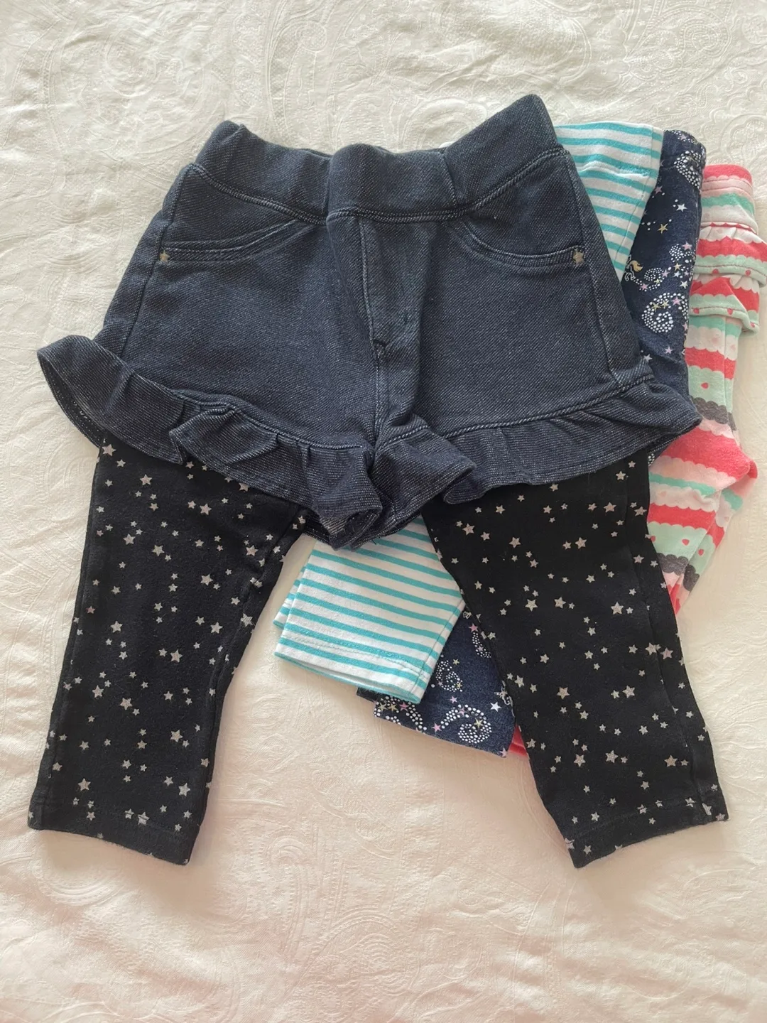 5 pcs Baby Girls Leggings and Jeggings Bundle size 12M image indicator(5)