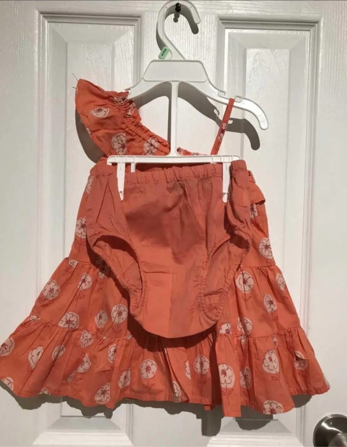 Gap Girls' Orange Floral One-Shoulder Dress and Bloomers Set image indicator(2)
