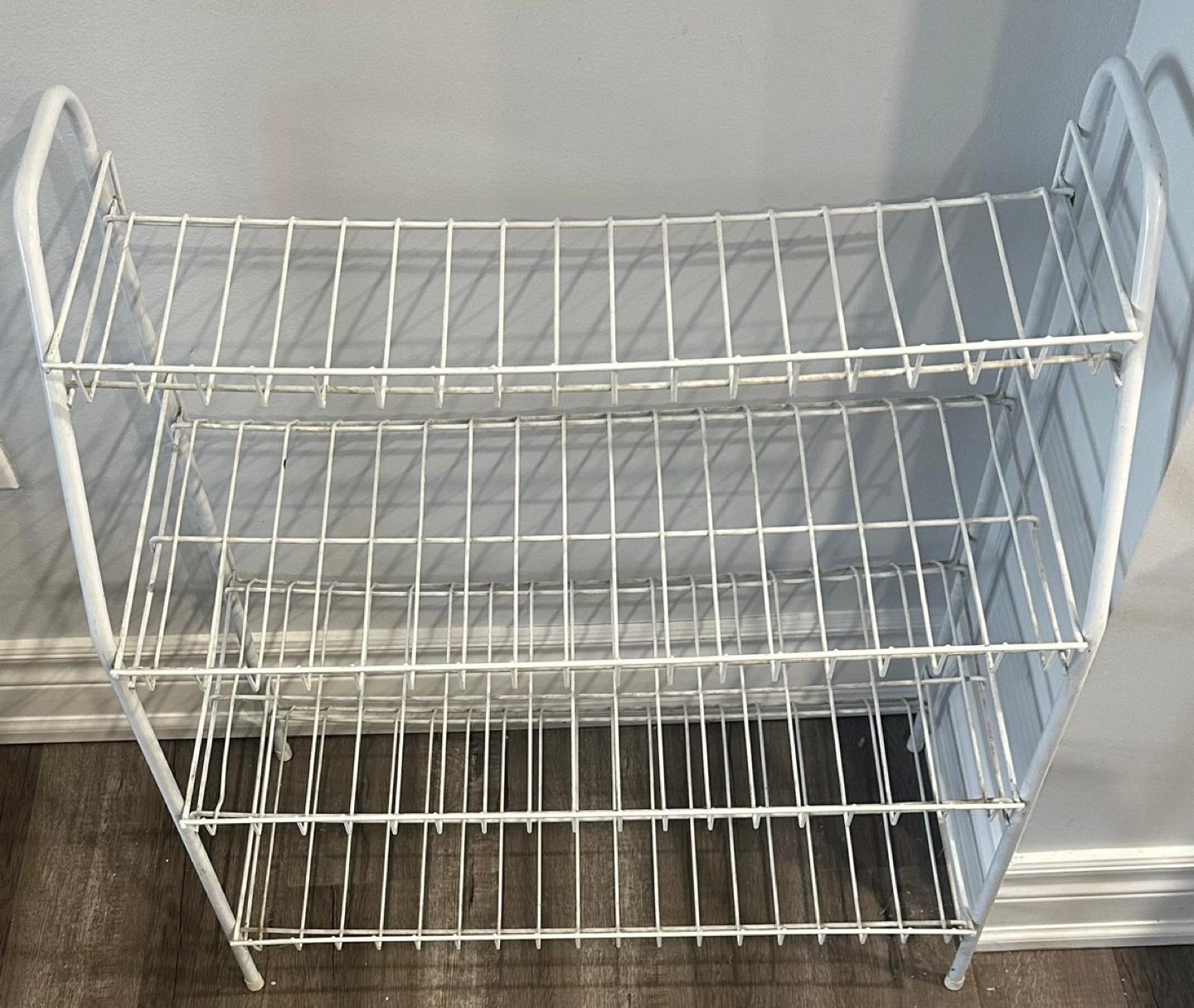 White Metal 3-Tier Shoe Rack - photo 2