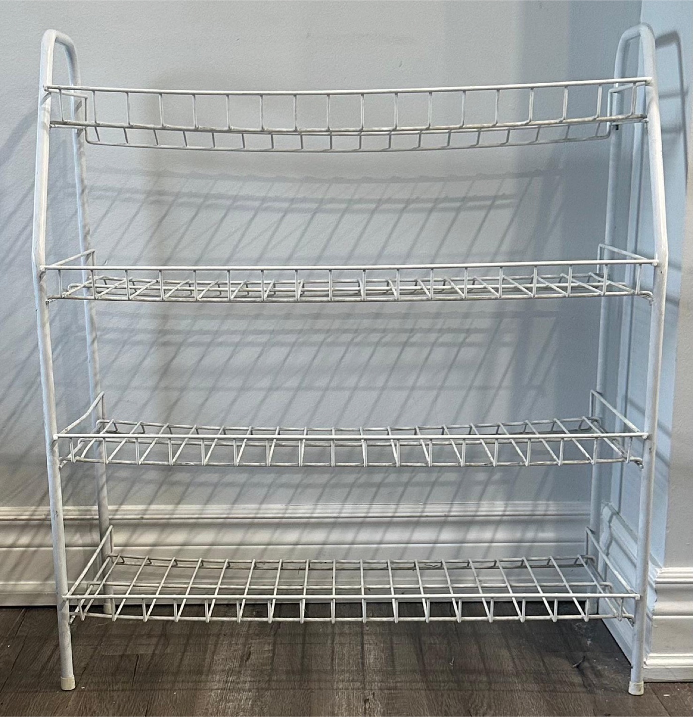 White Metal 3-Tier Shoe Rack
