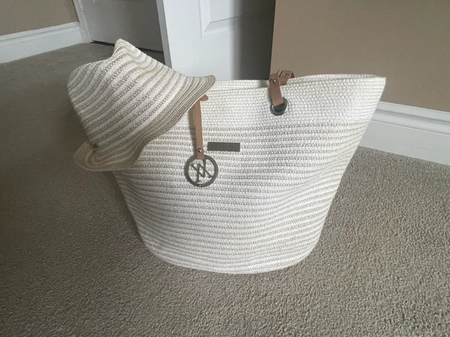 MK Straw Tote Bag and Matching Hat Set image indicator(3)