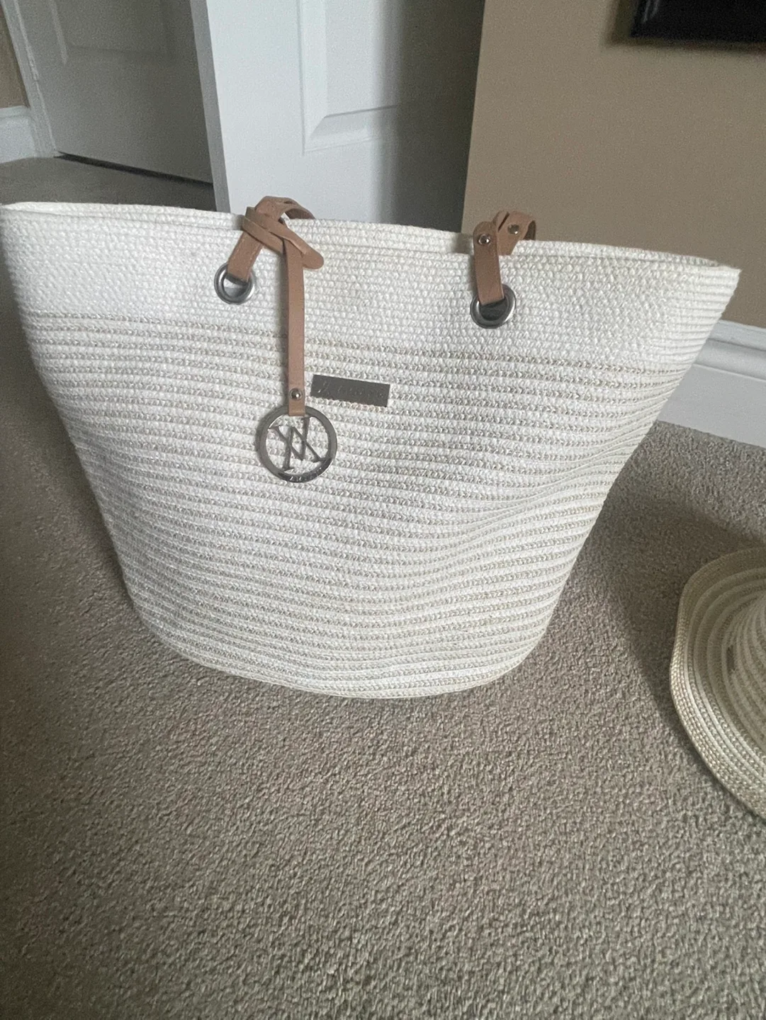MK Straw Tote Bag and Matching Hat Set image indicator(2)
