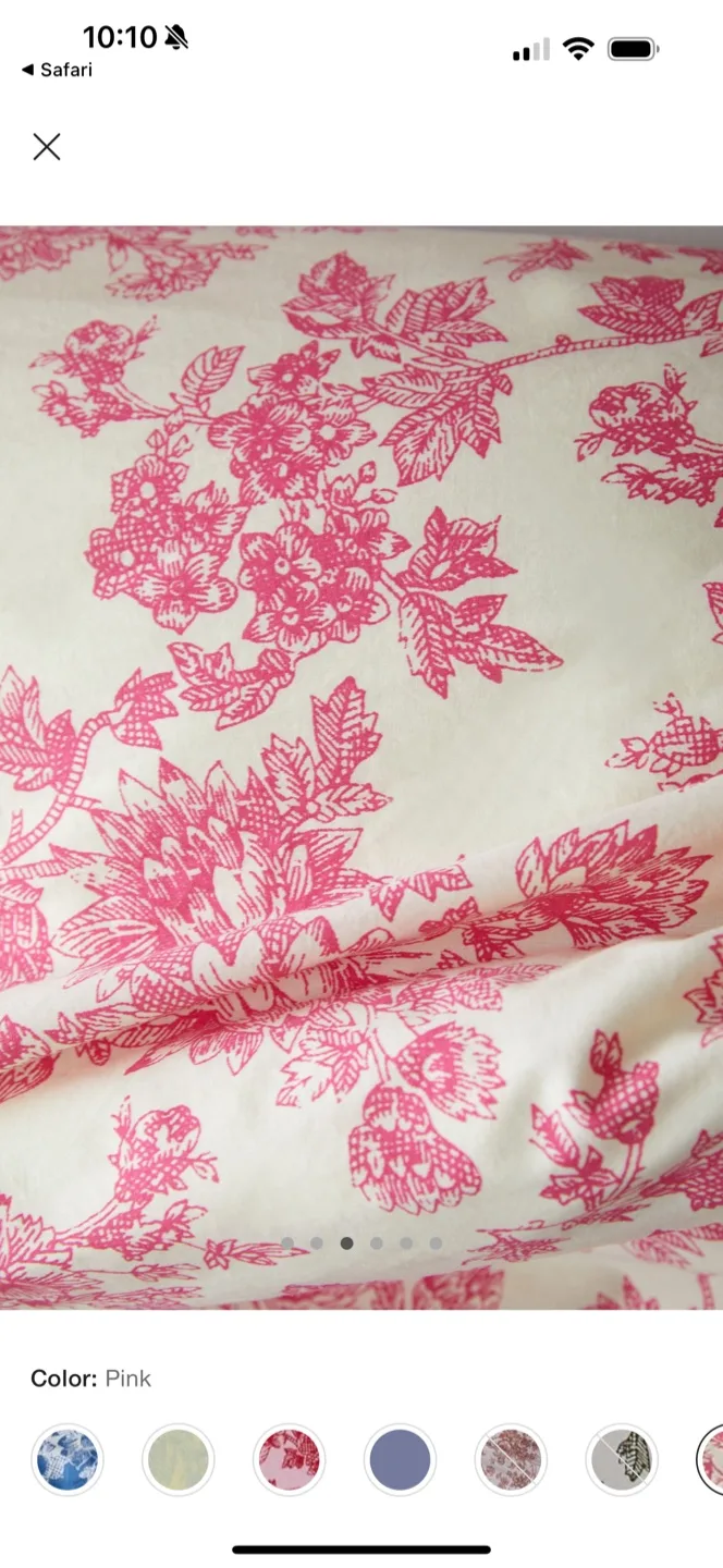 Urban Outfitters Toile Duvet Cover Set - Full/Queen - Pink image indicator(3)