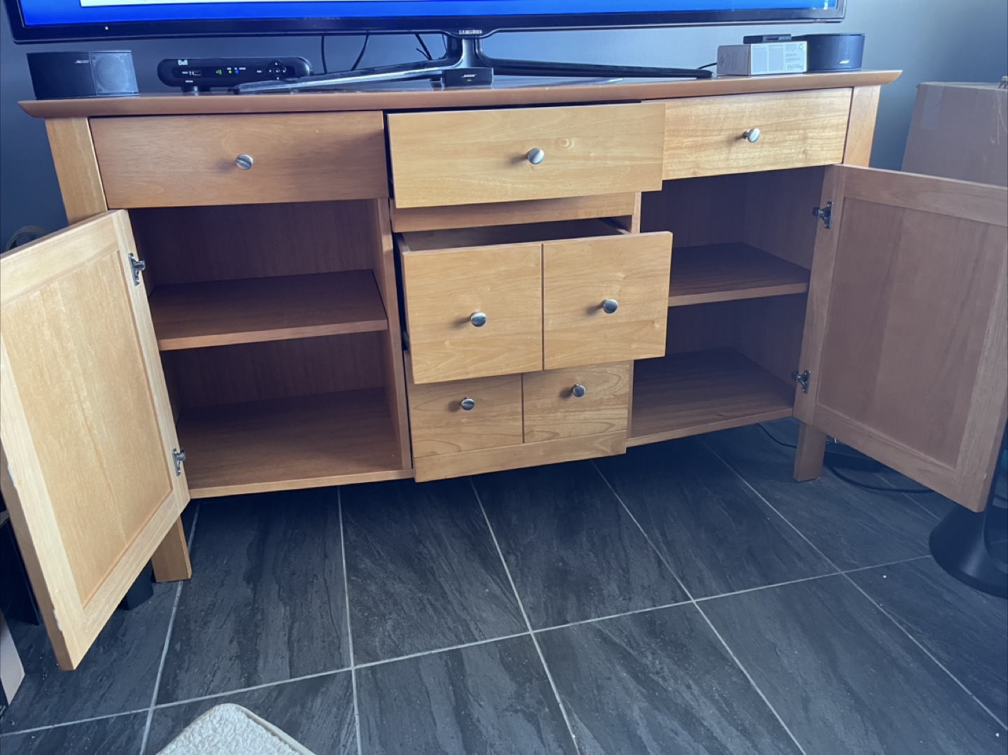 Solid Teak Wood Media Console/Cabinet - photo 2