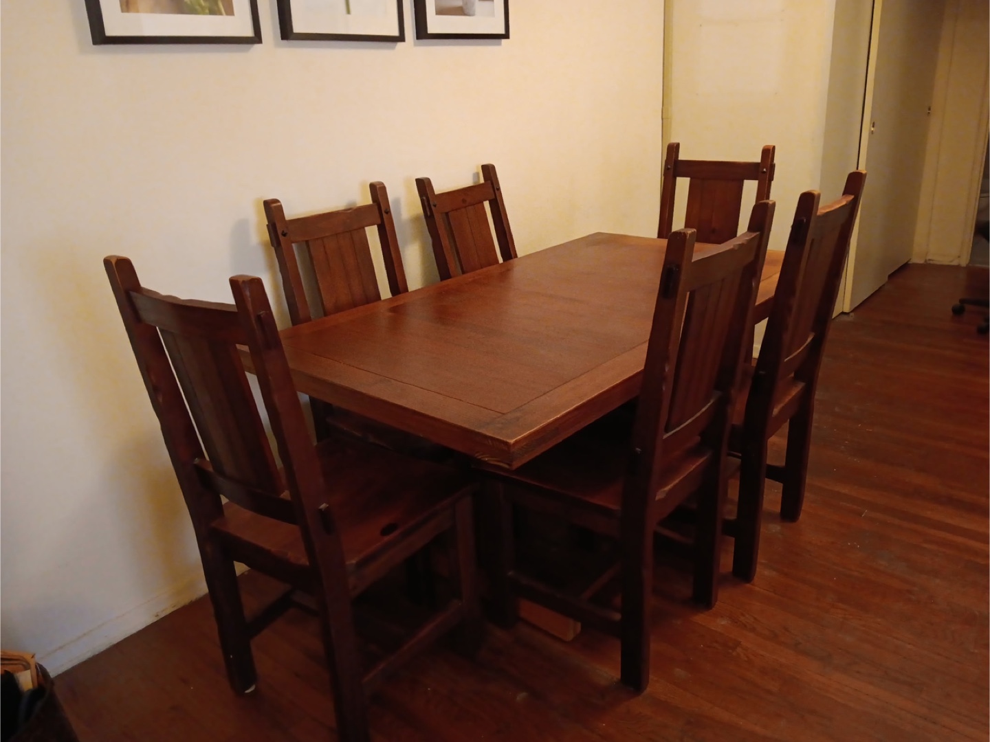 Wood Dining Table Set with Six Chairs - photo 2