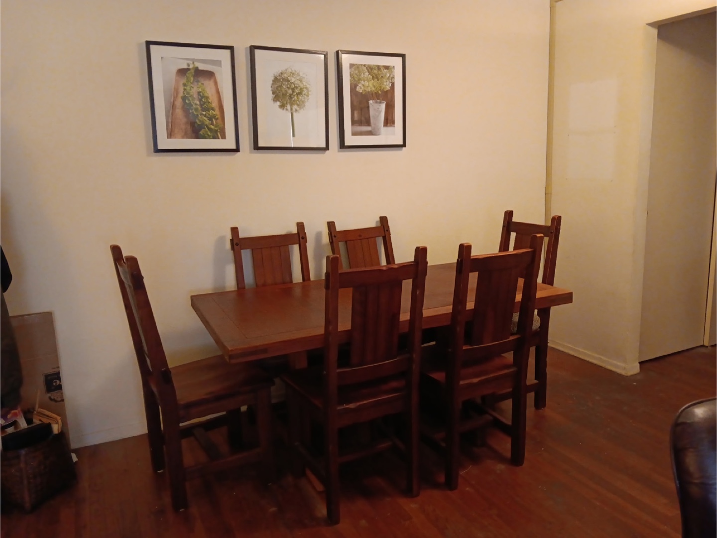 Wood Dining Table Set with Six Chairs