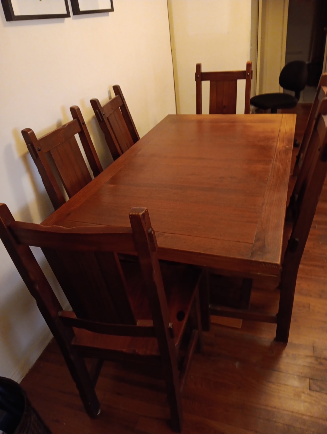Wood Dining Table Set with Six Chairs - photo 3