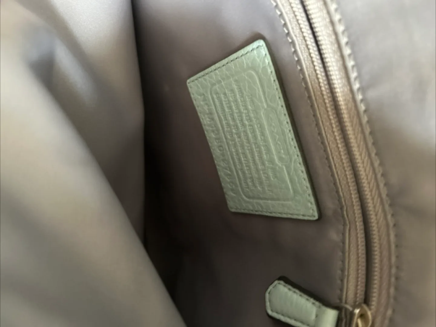 Coach light blue leather satchel handbag image indicator(7)