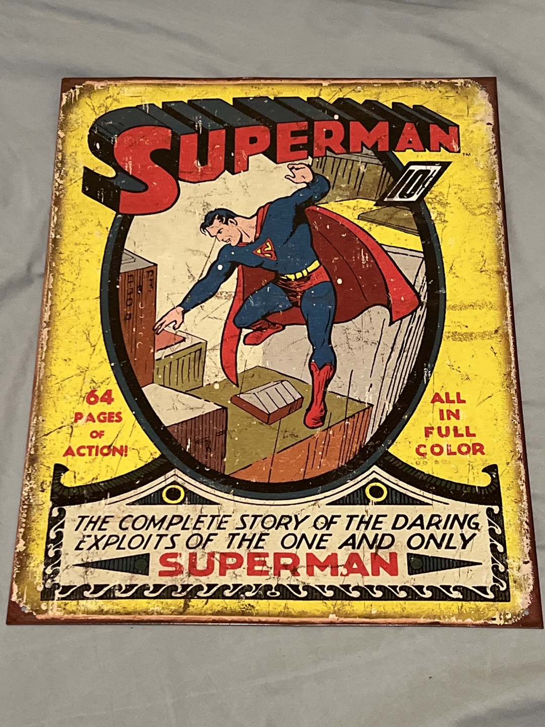 Vintage Superman # 1 Metal Sign