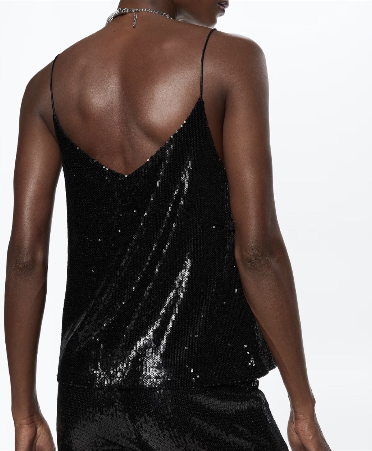 Free People Intimates Black Sequin Cami