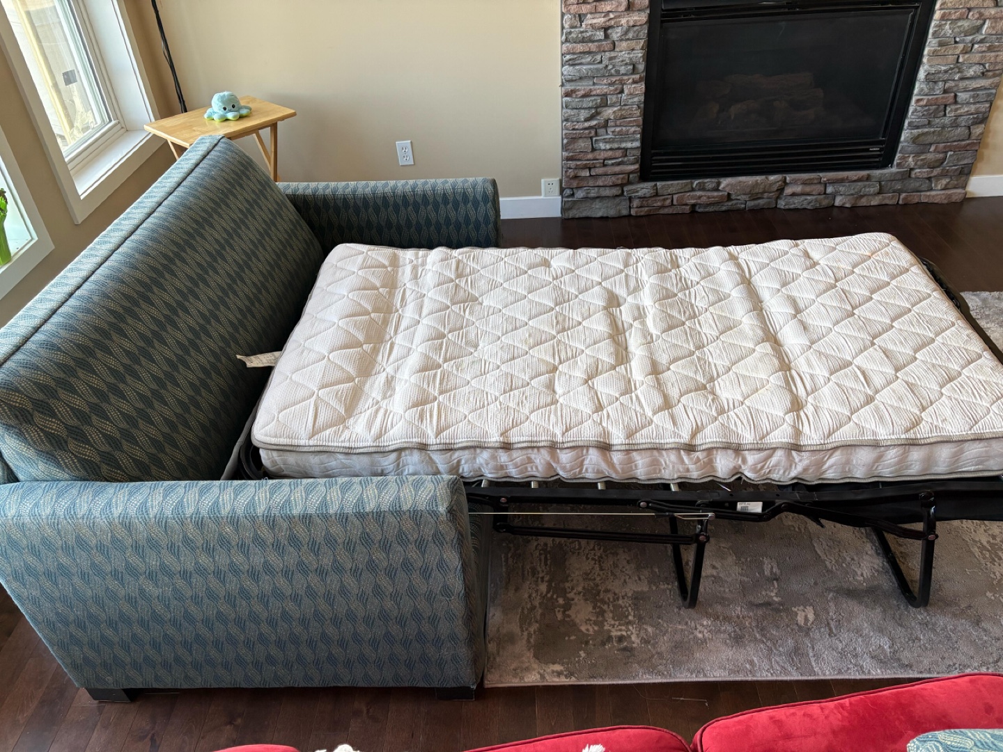 Blue patterned futon sofa bed - photo 4