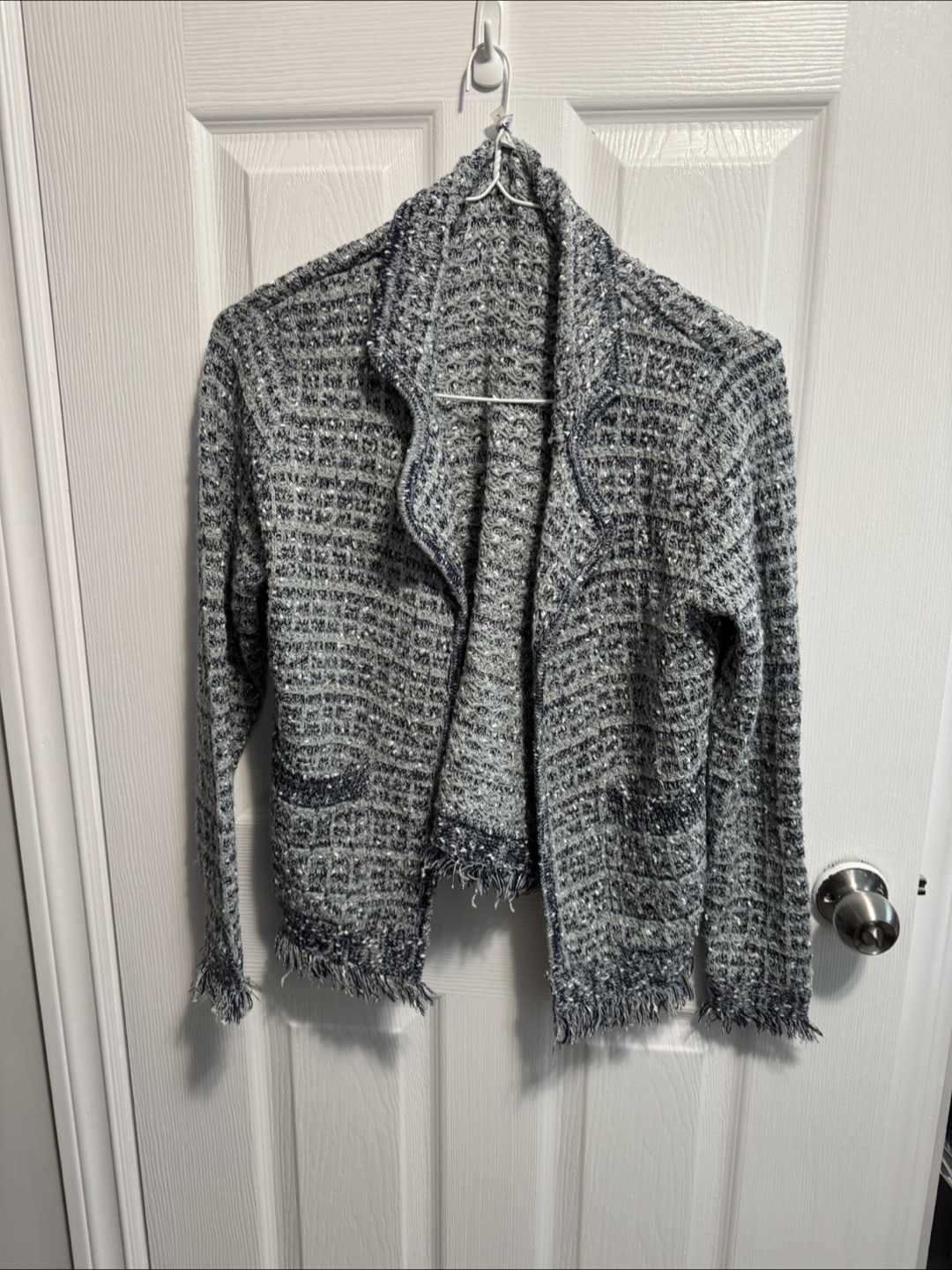 Sioni Women's Size Large Grey and Blue Tweed Jacket - photo 3