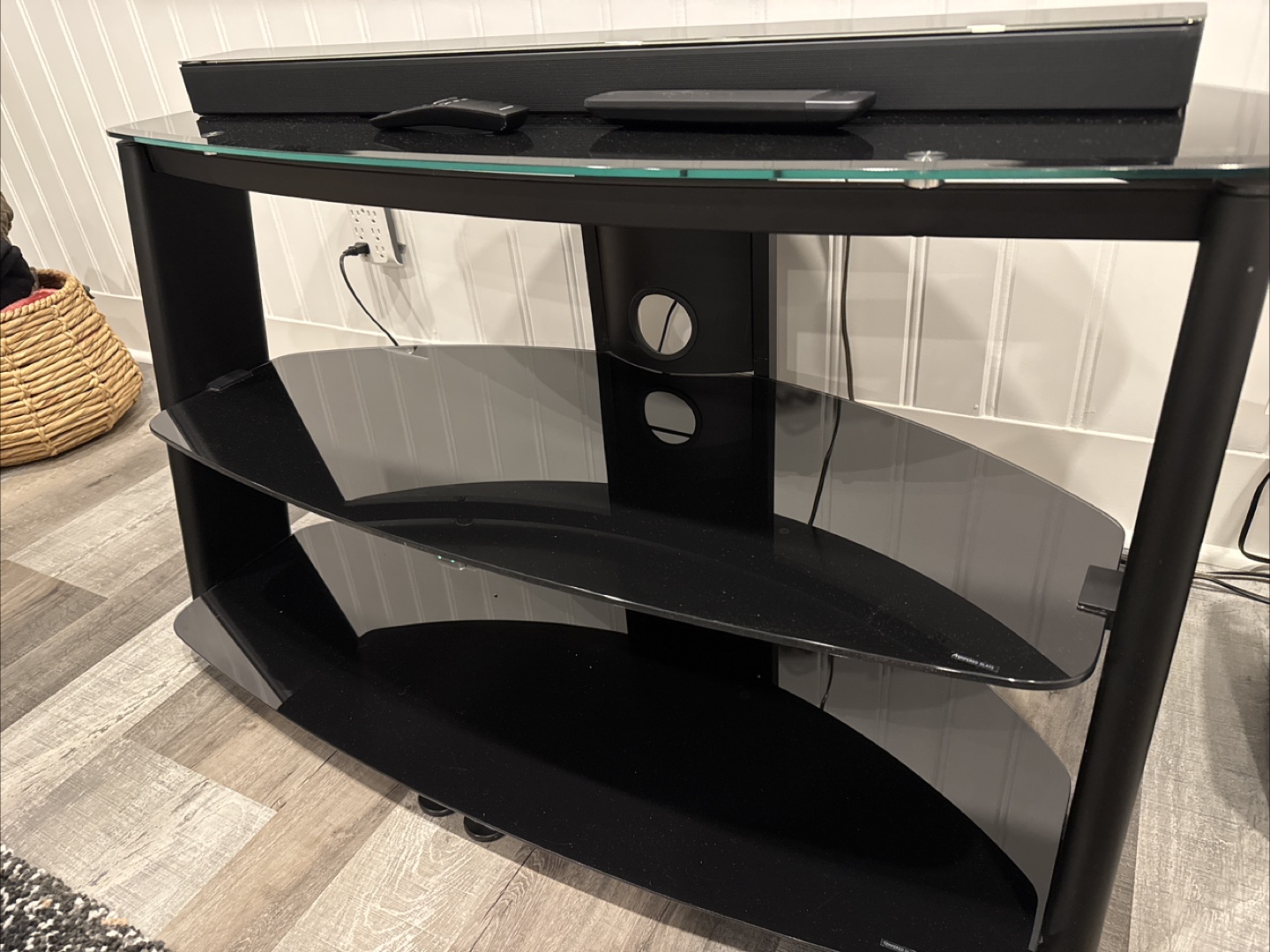 Black Glass TV Stand