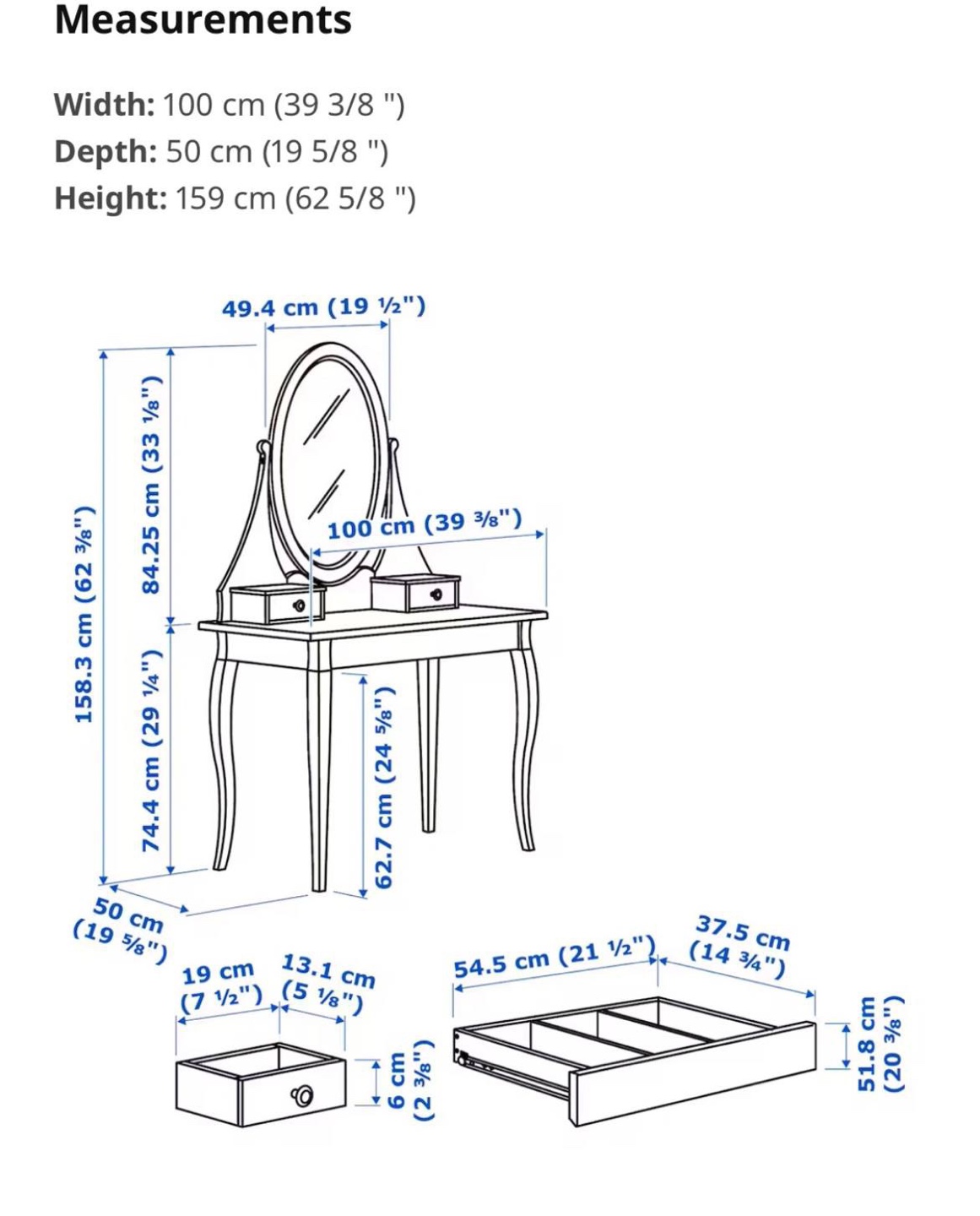 IKEA HEMNES Dressing Table with Mirror - photo 4