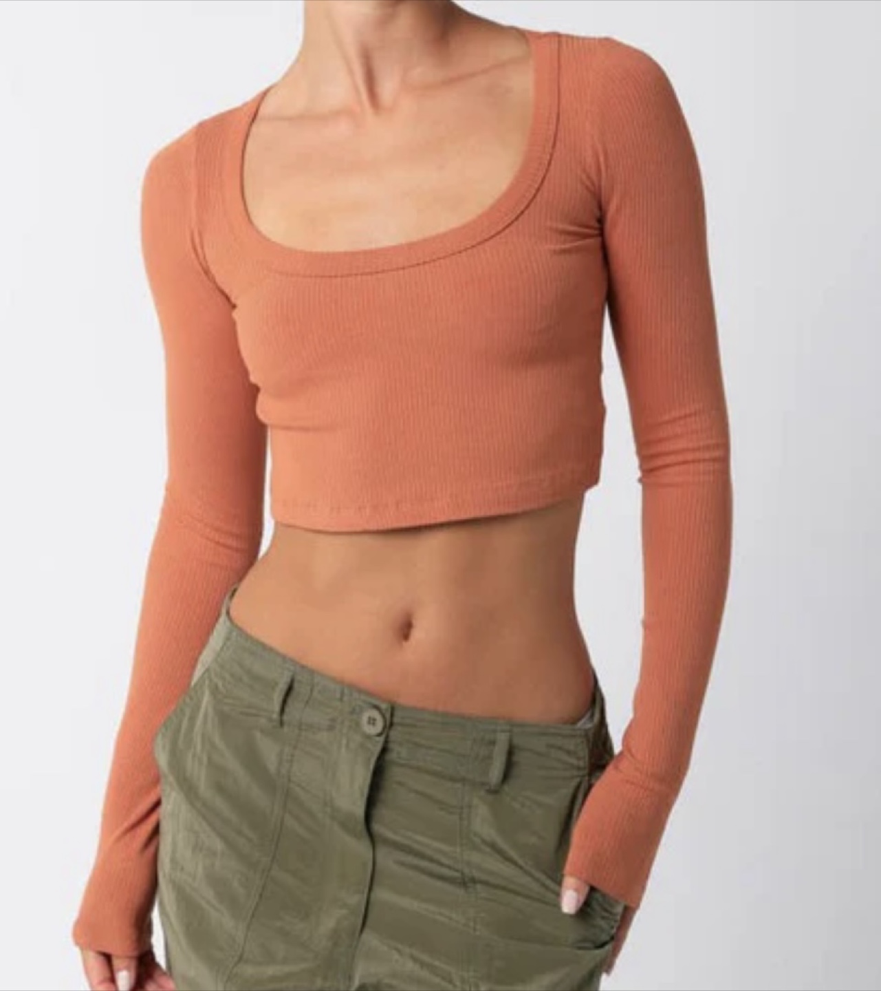 Ambiance Pink Ribbed Long Sleeve Top - Size Large - photo 2