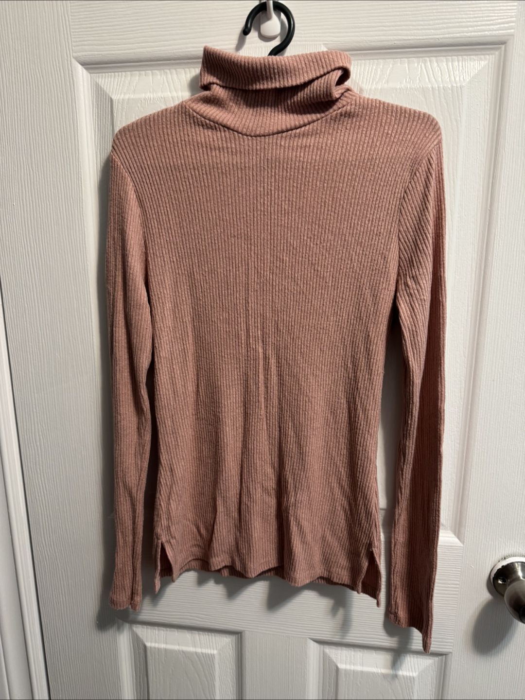 Ambiance Pink Ribbed Long Sleeve Top - Size Large - photo 4