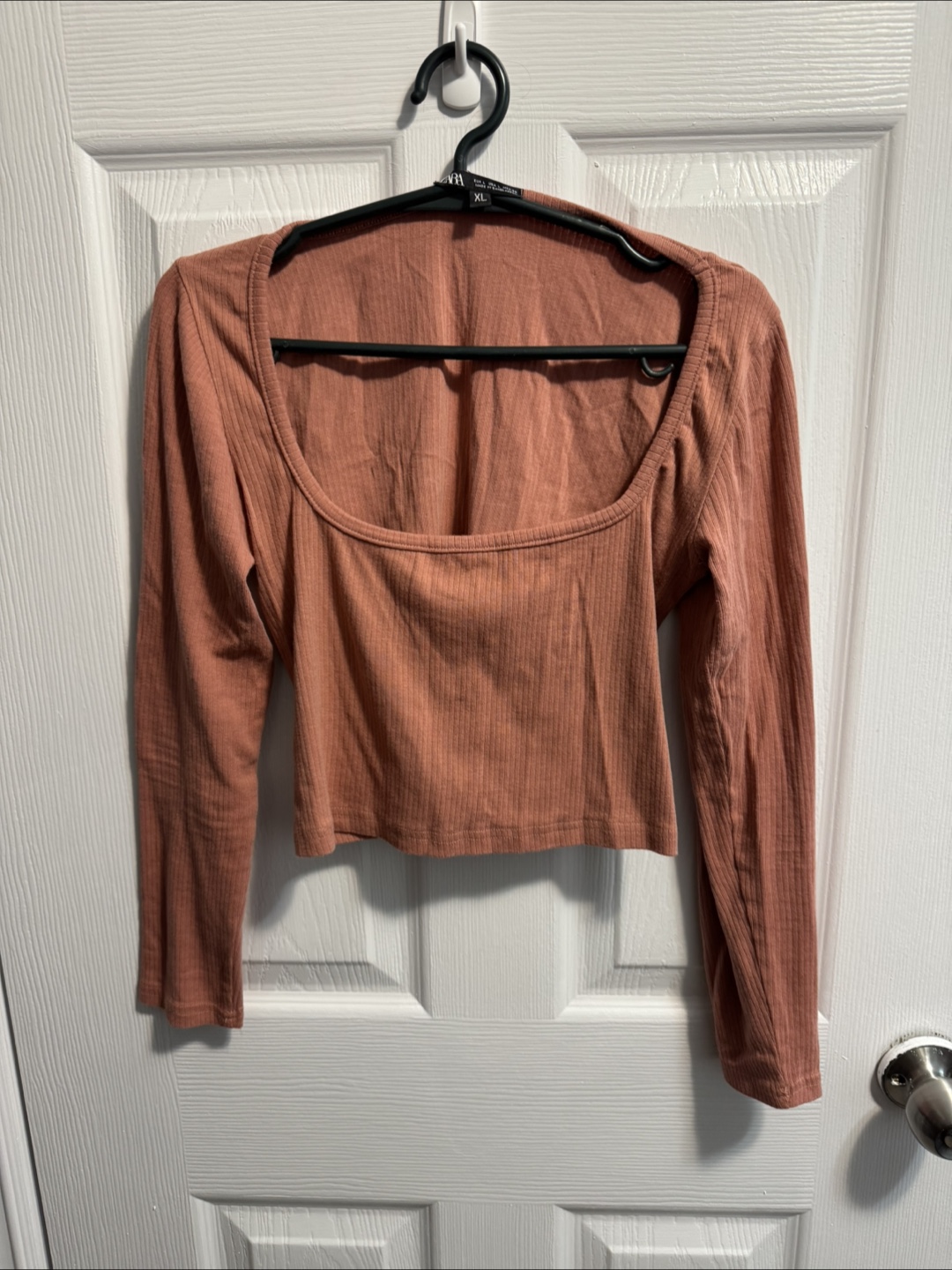 Ambiance Pink Ribbed Long Sleeve Top - Size Large - photo 5