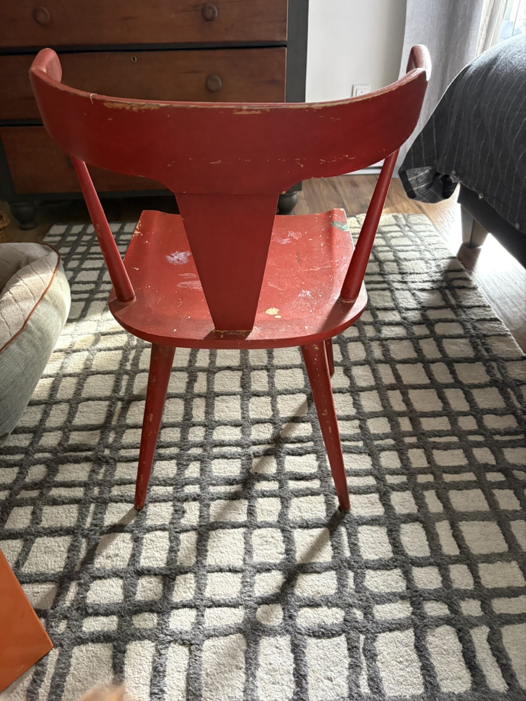 Mid-Century Modern Desk / Chair Set - Orange & Red - photo 3