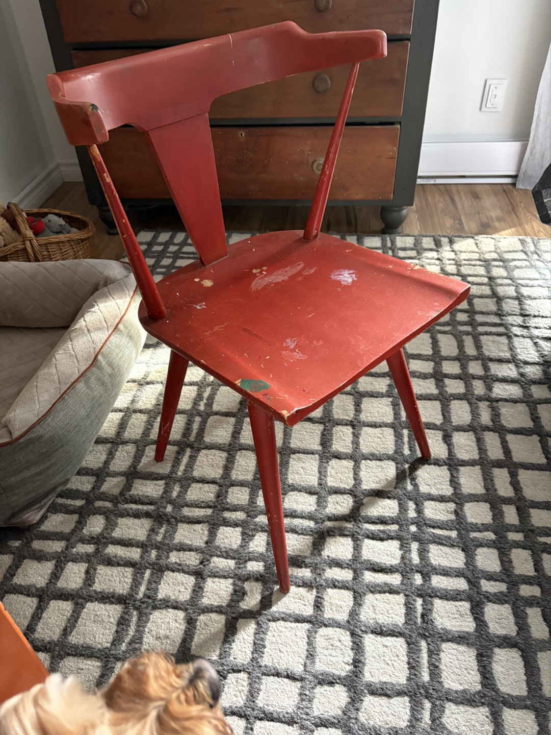 Mid-Century Modern Desk / Chair Set - Orange & Red - photo 4