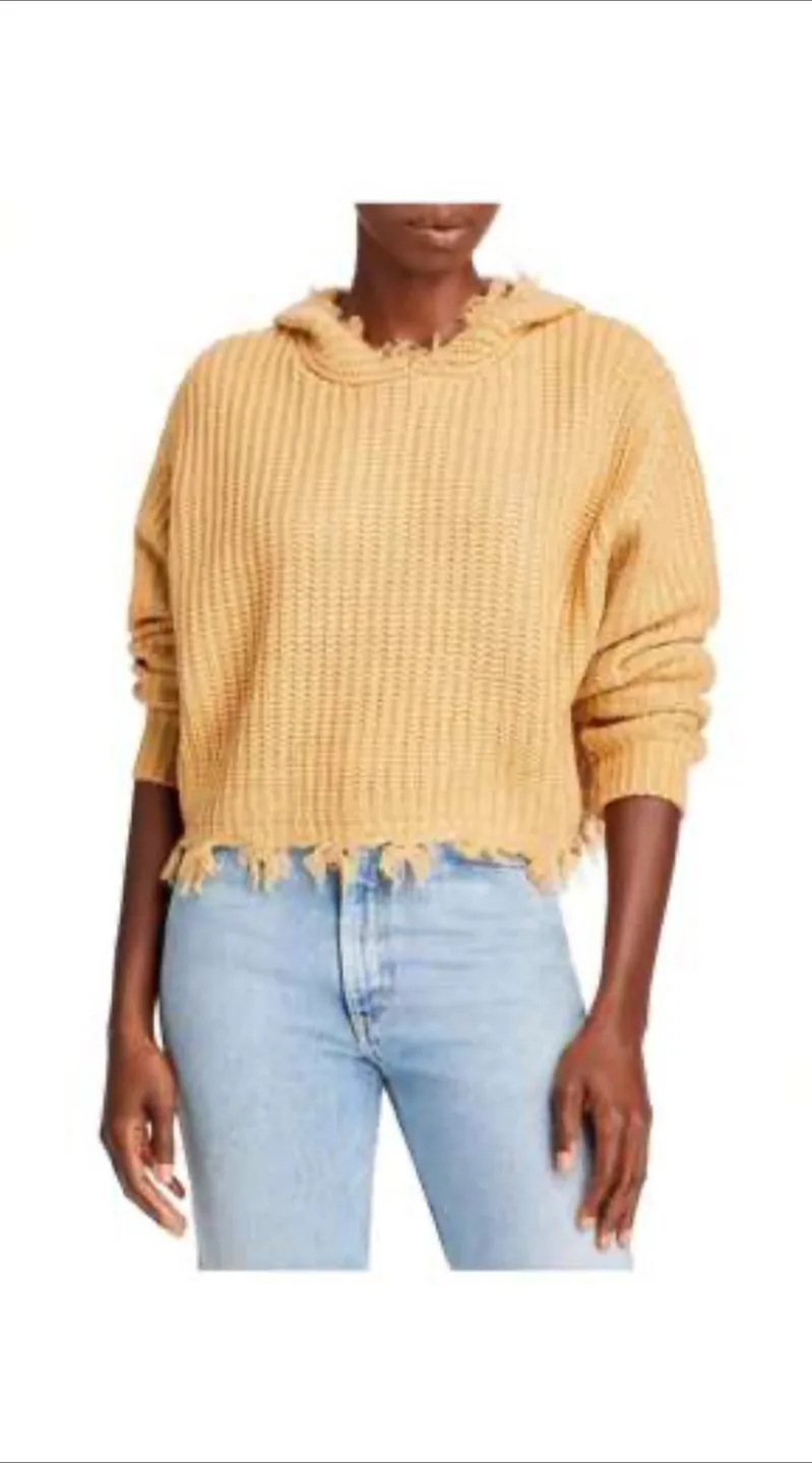 Arden cropped knit sweaters - black and mustard image indicator(2)
