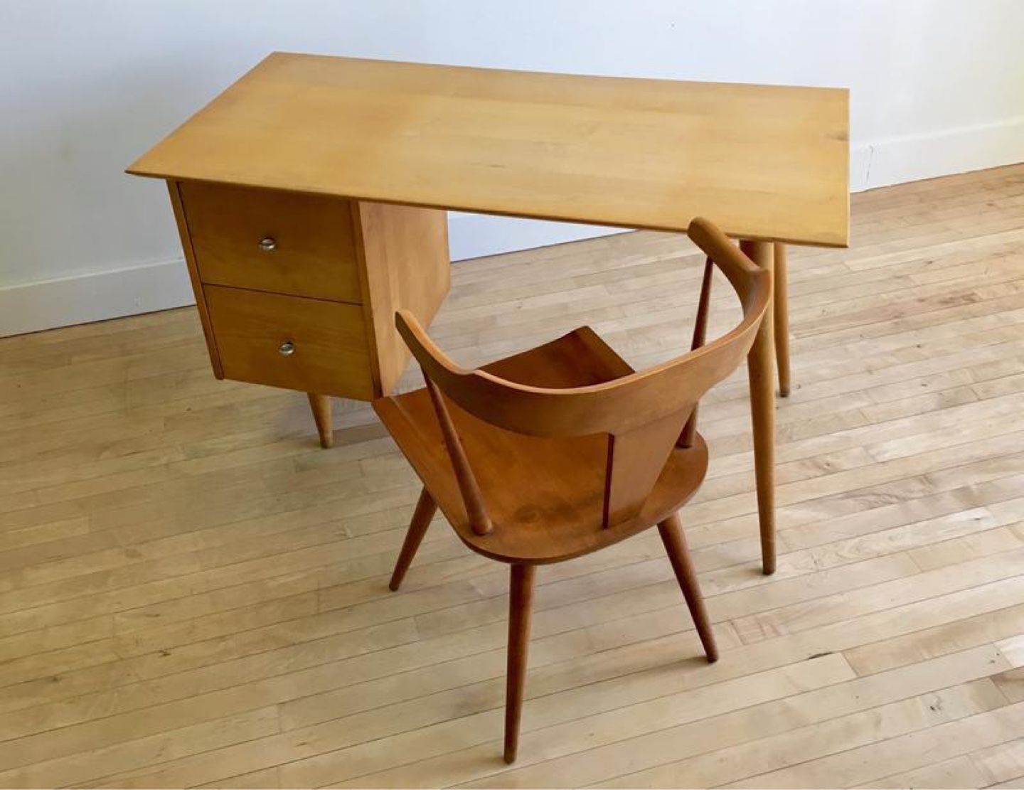 Mid-Century Modern Desk / Chair Set - Orange & Red - photo 5