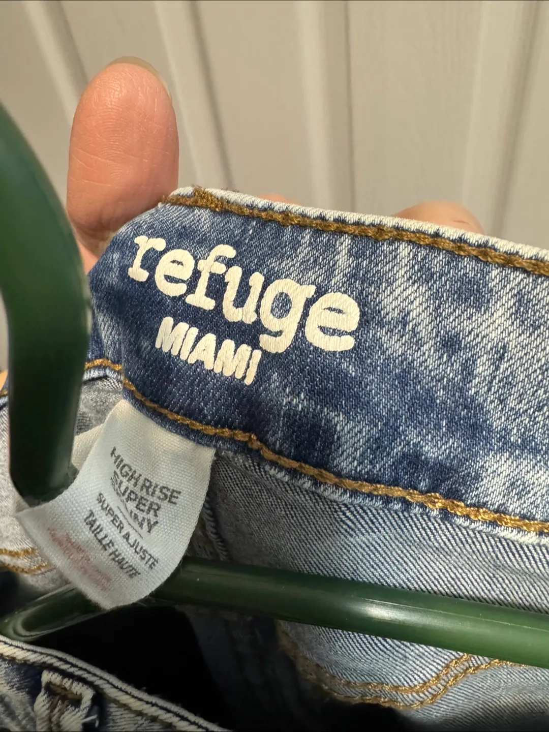 Refuge Miami High Rise Super Skinny Acid Wash Jeans image indicator(3)