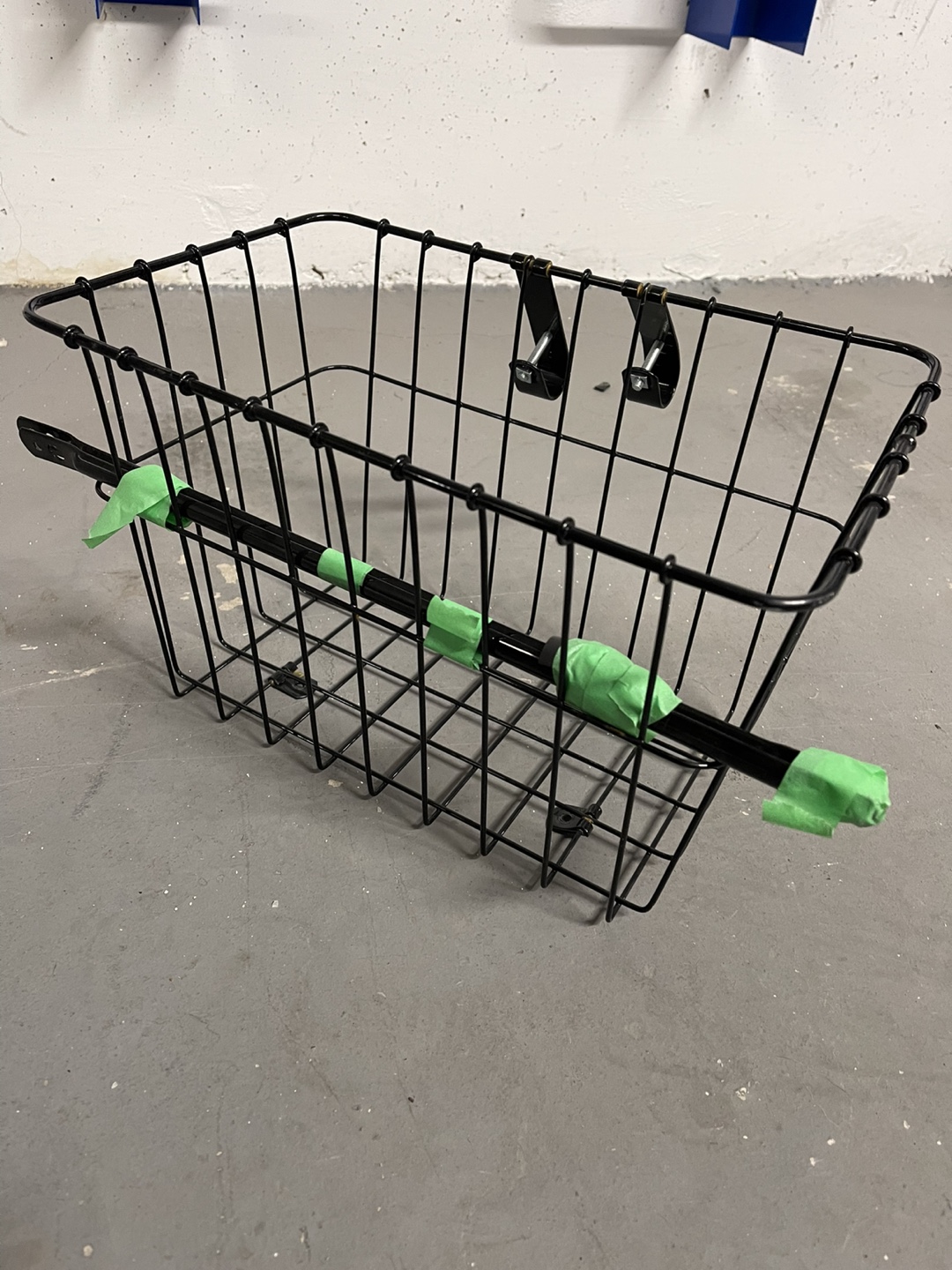 Black Bicycle Basket with Mounting Bracket