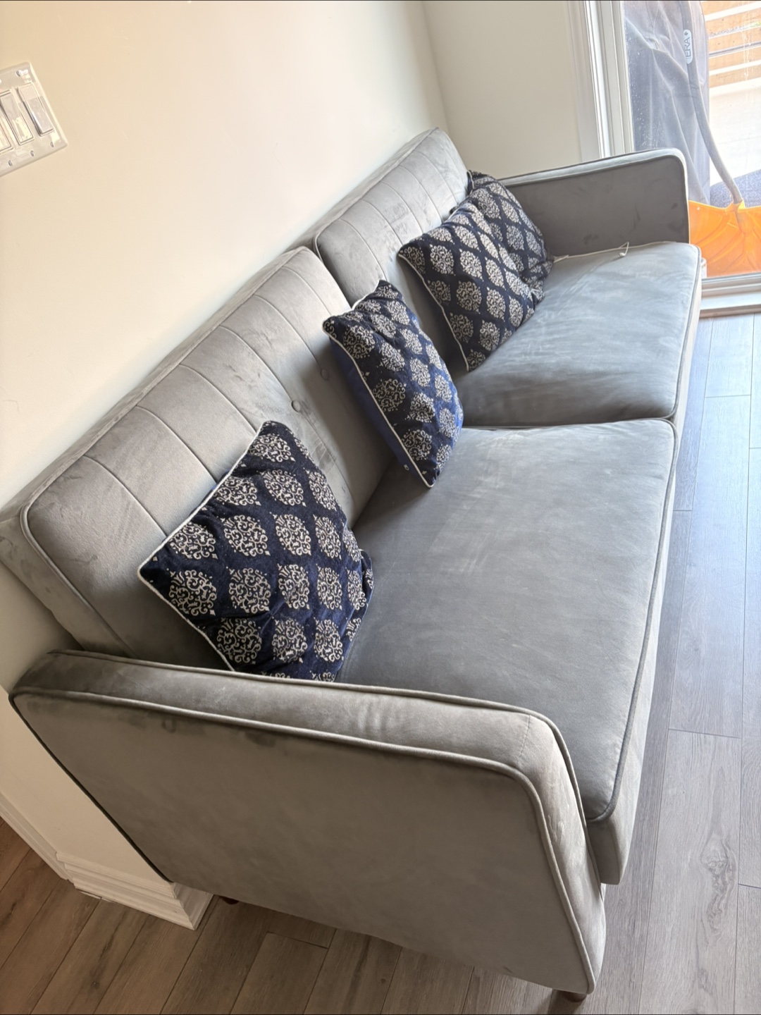 Grey Velvet Sofa Bed