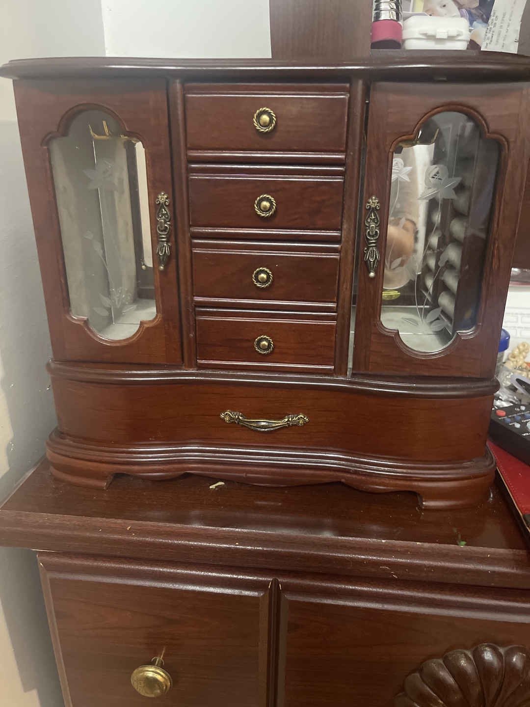 Vintage Wooden Jewelry Armoire