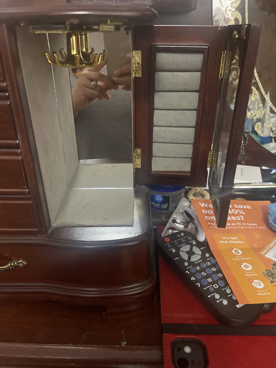 Vintage Wooden Jewelry Armoire - photo 3