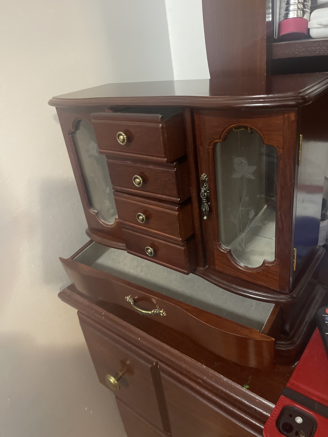 Vintage Wooden Jewelry Armoire - photo 4