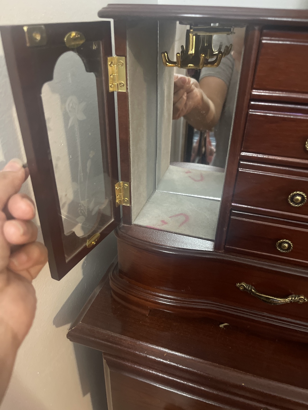 Vintage Wooden Jewelry Armoire - photo 2
