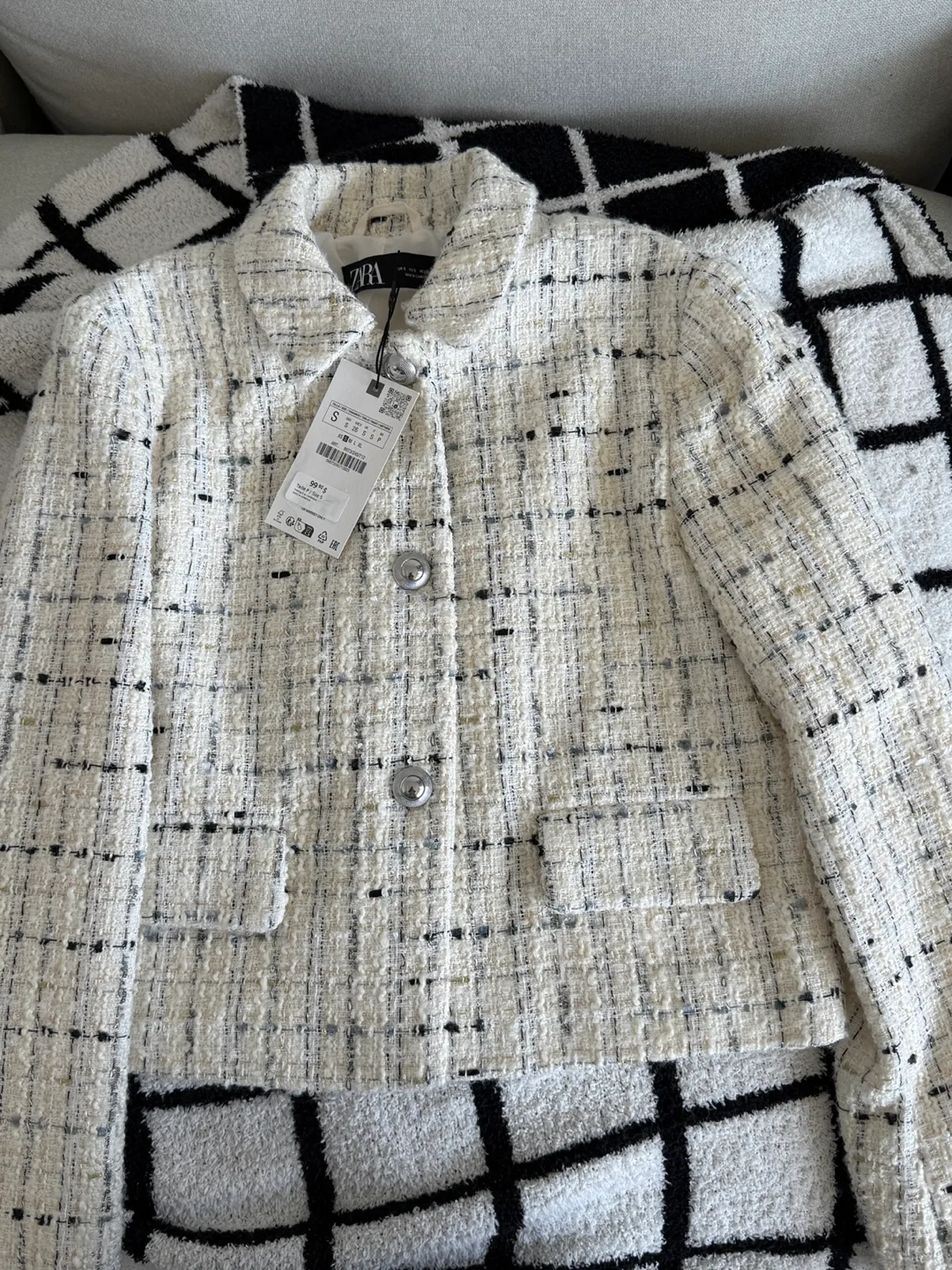 Zara Tweed Jacket - Size Small thumbnail