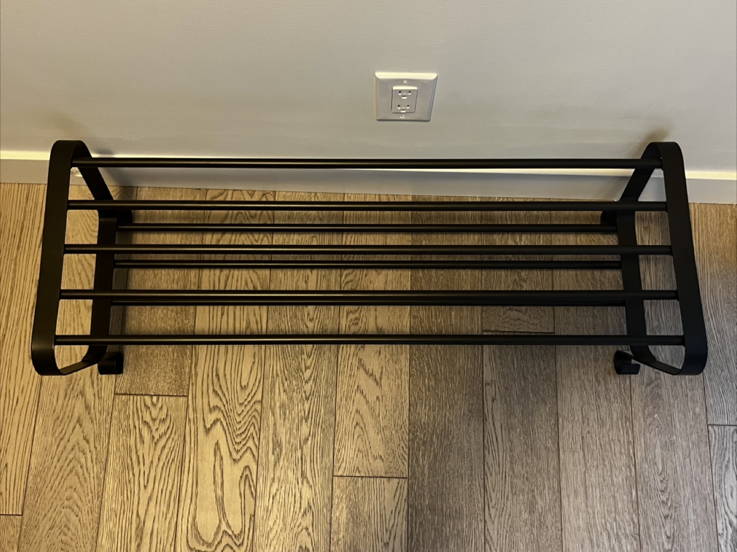 IKEA PORTIS Shoe Rack – Sleek Black Metal, Great Condition - photo 2