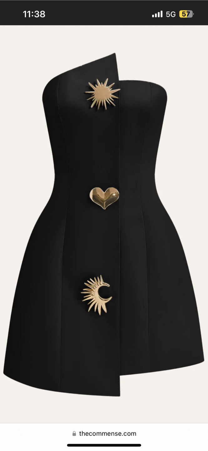 Brand New Commense  Black Asymmetrical Mini Dress