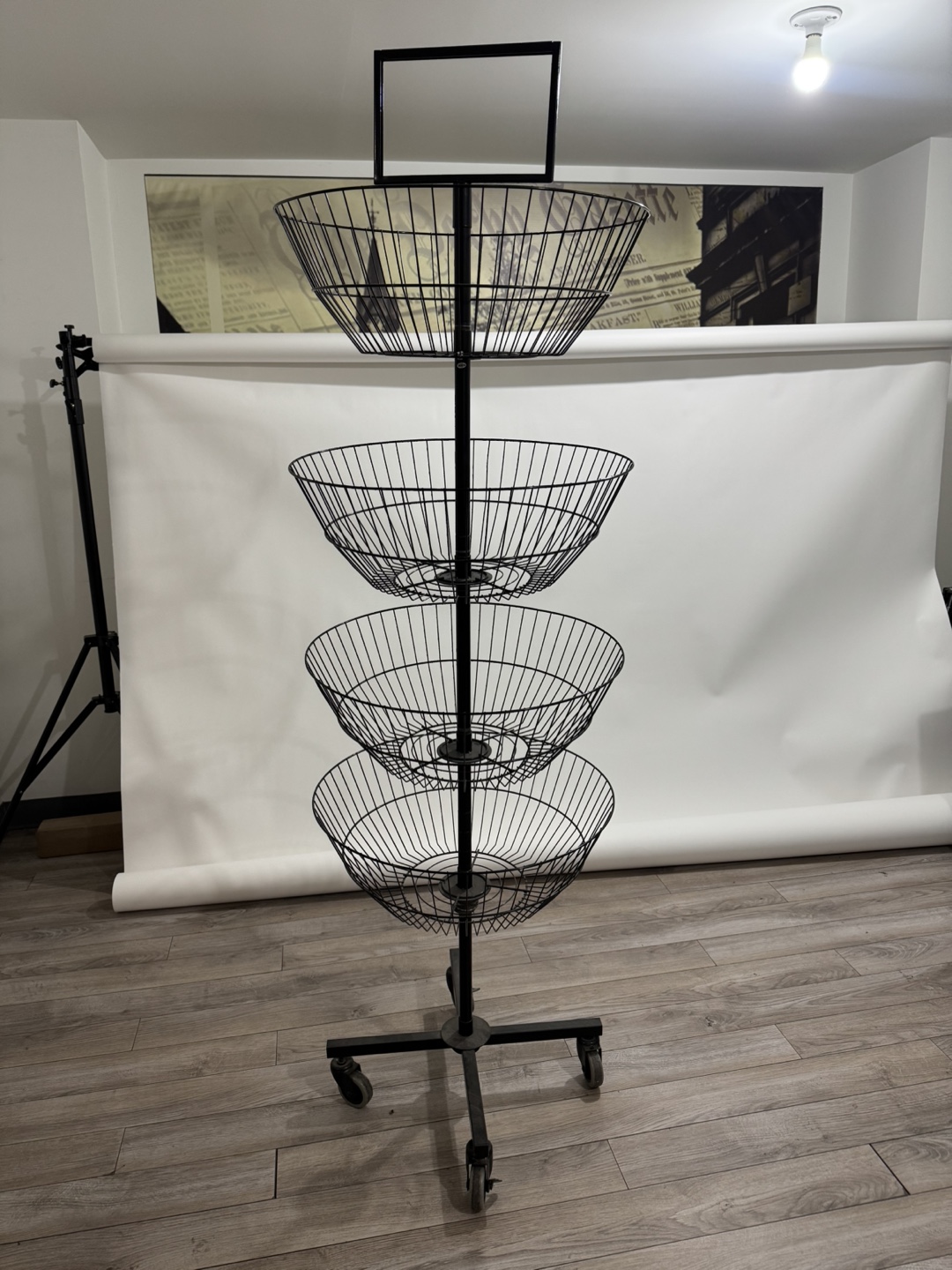 3-Tier Rotating Wire Basket Display Stand - photo 2