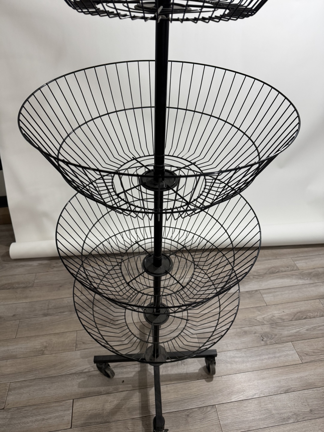 3-Tier Rotating Wire Basket Display Stand