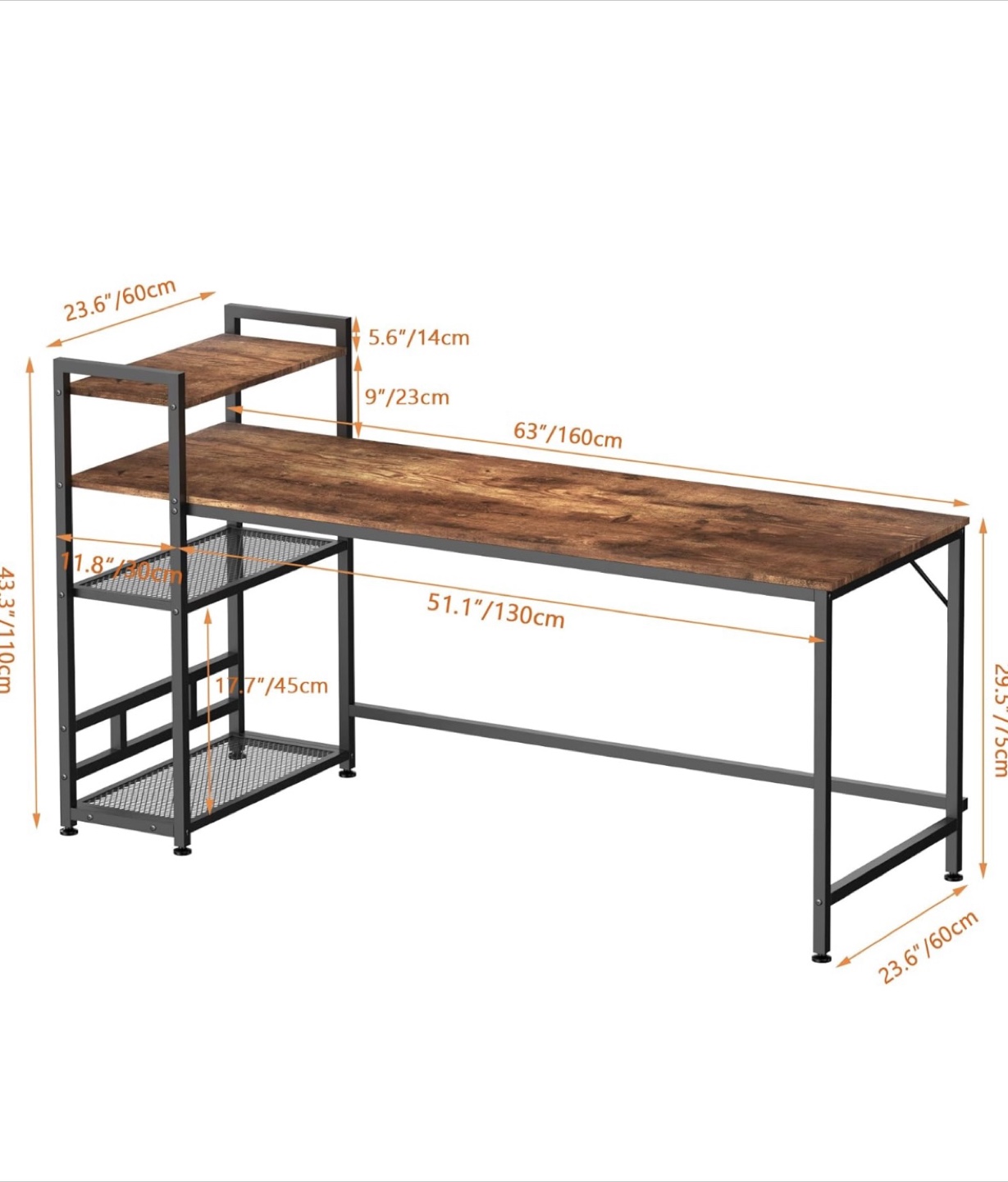 Computer Desk with Bookshelf (comes assembled) - photo 2