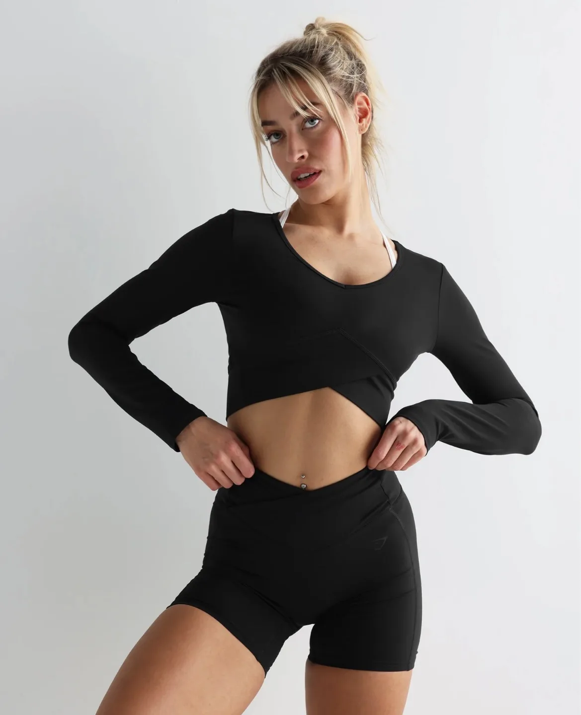 Gymshark Crossover Long Sleeve Crop Top - Size medium thumbnail