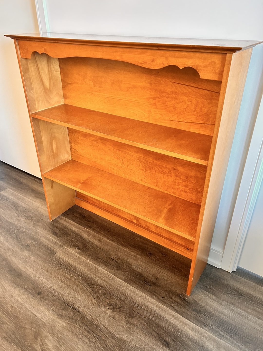 Wooden bookcase with two shelves