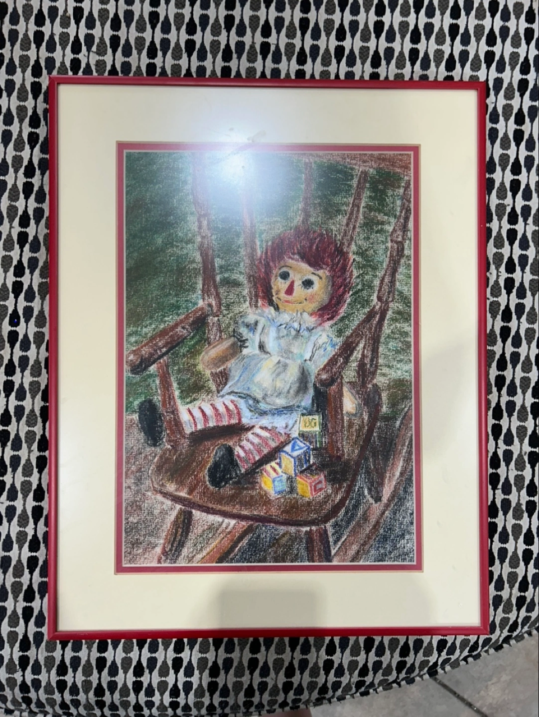 Framed Raggedy Ann Pastel Drawing | Karrot