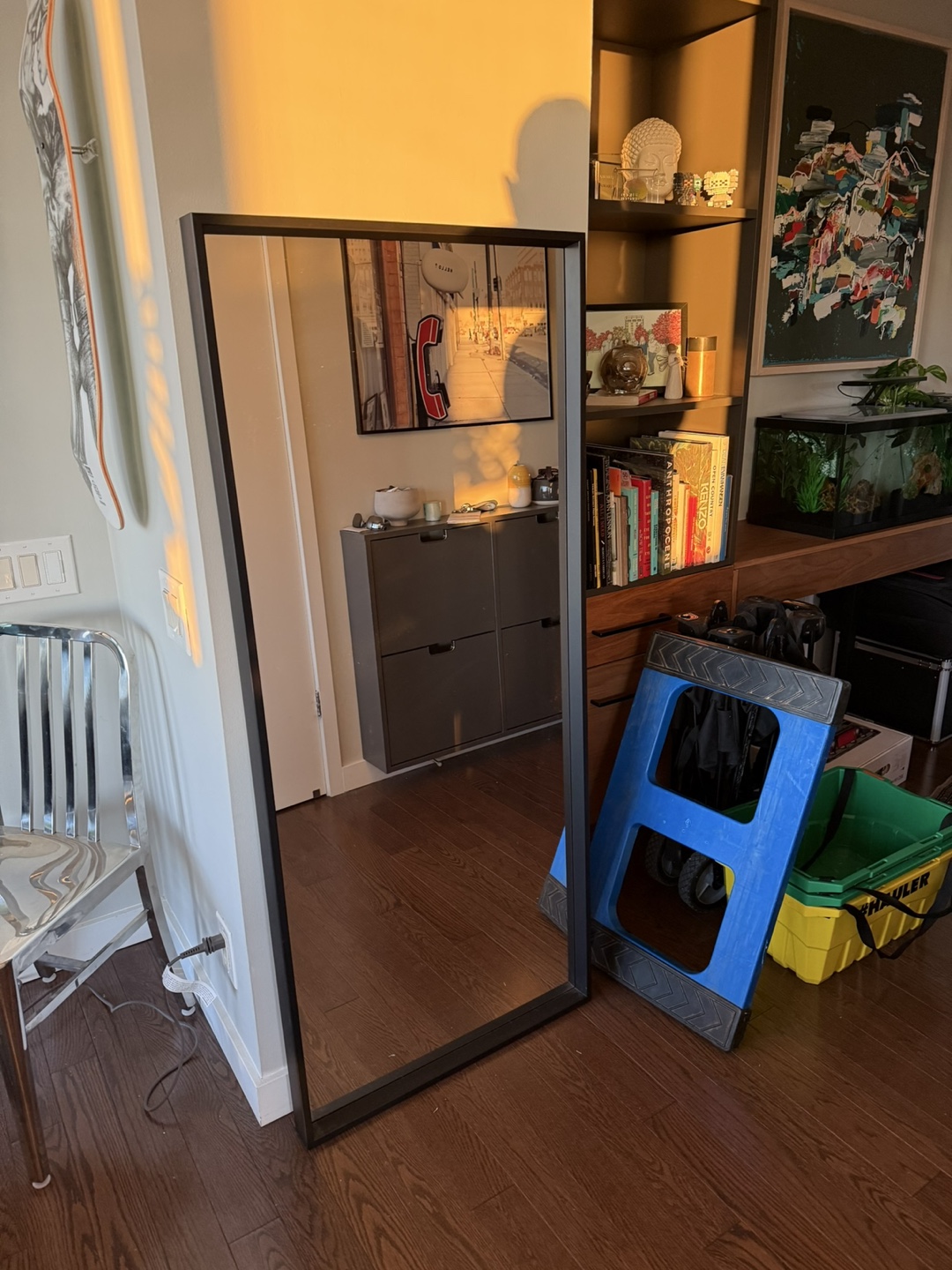 Full-Length Black Frame Mirror